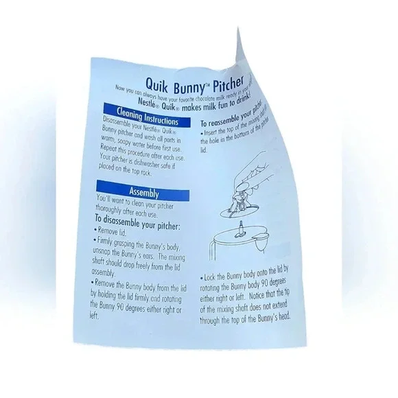 Vintage Nestle Quick Nesquik Brown Chocolate Milk Bunny Mixer Pitcher 24oz​​​​​ - Picture 8 of 8